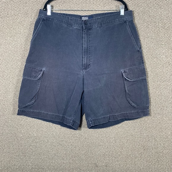 Polo Ralph Lauren Mens Cargo Shorts 38 Blue‎ Pockets Flat Front Classic Preppy - Picture 1 of 12